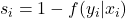 s_i = 1 - f(y_i| x_i)